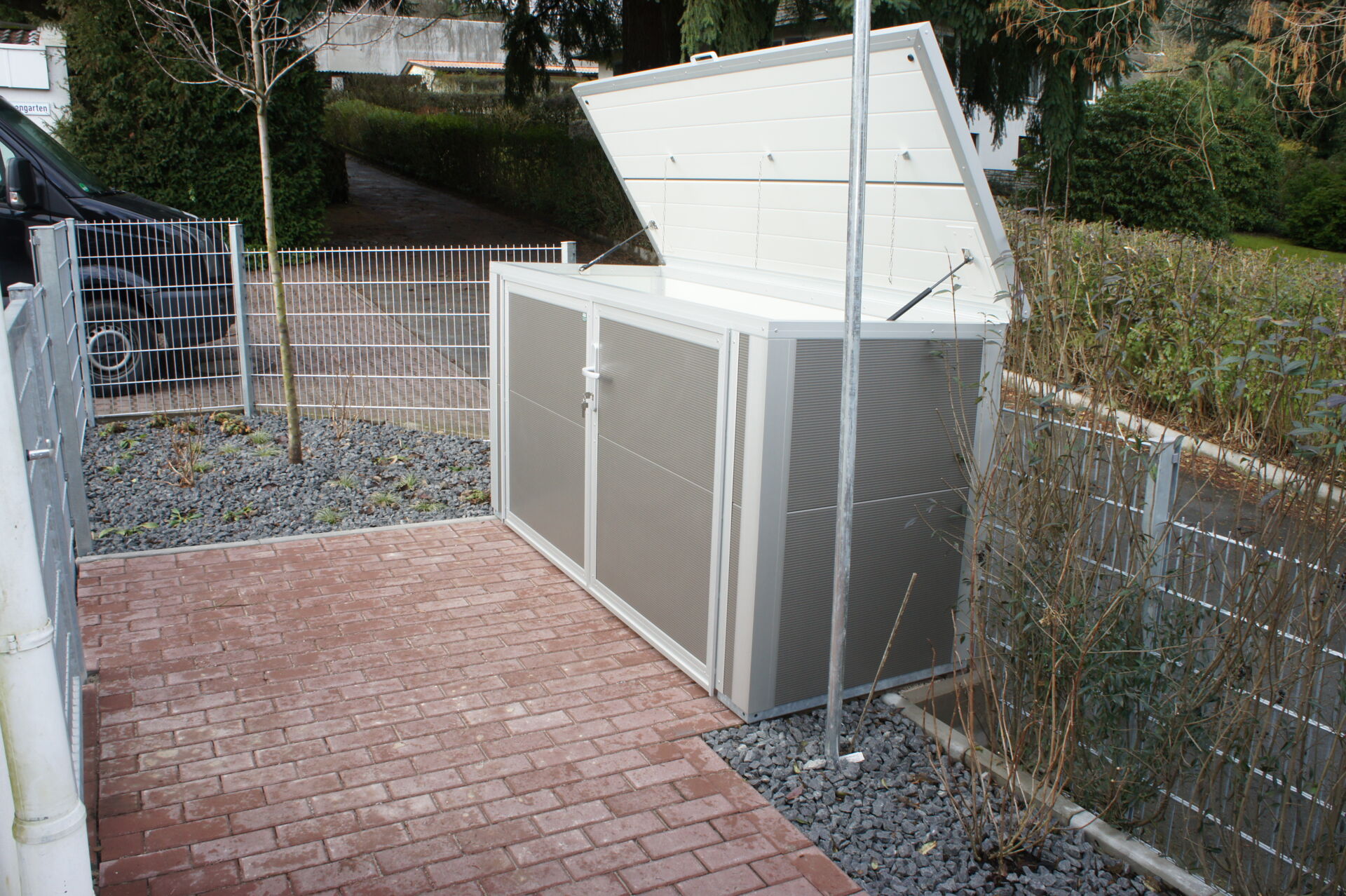 Containerboxen oder Mülltonnenhäuser als Fertigbausatz zum selber bauen